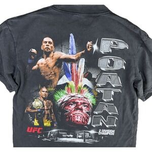 UFC Alex Pereira T-Shirt Potan Faded Double Sided AOP RAP Short Sleeve Men Sz M